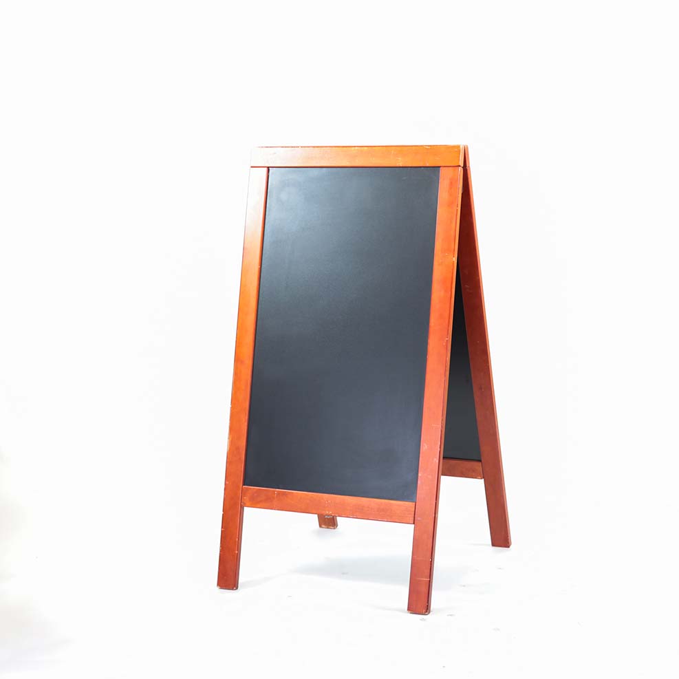 Chevalet ardoise 75cmx135cm bois couleur merisier