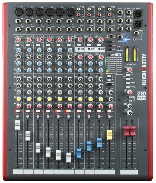 ALLEN&HEATH - ZED12FX cons. mixage 12 voies + effets