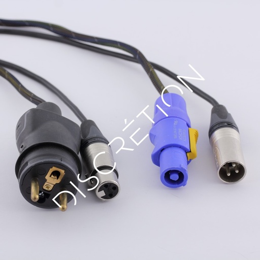 Cordon alim. Powercon / audio XLR